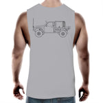 GQ Patrol Ute Muscle Singlet with Black Logo