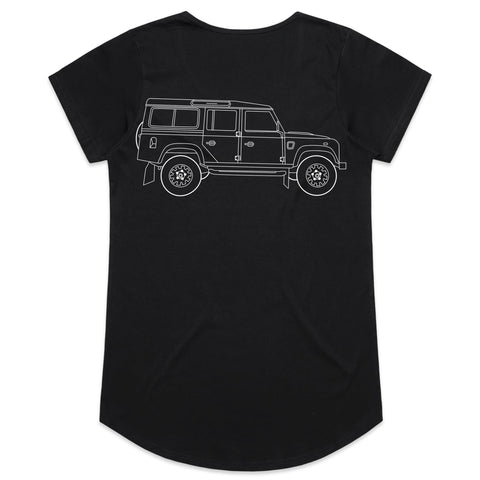 Land Rover Defender 110 Women's Scoop Neck T-shirt - White Logo