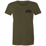 80 Series Women's Maple Tee with a Black Logo