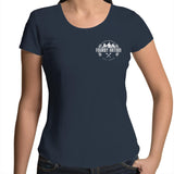 75 Series Hitop Troopy Women's Scoop Neck T-Shirt with a White Logo