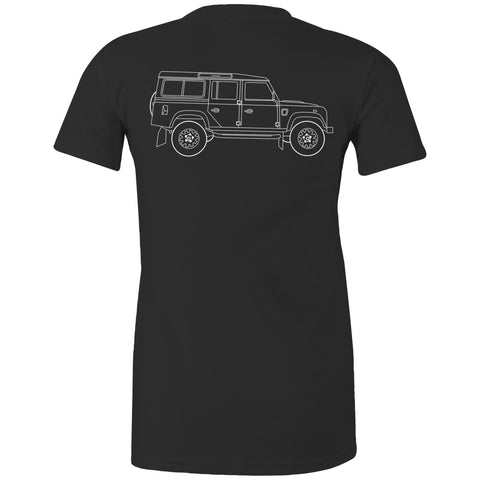 Land Rover Defender 110 Women's Maple T-shirt - White Logo
