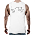 GQ Patrol Ute Muscle Singlet with Black Logo