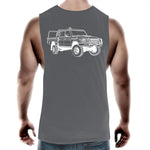 79 Series Dual Cab Ute Muscle Singlet Detailed With White Logo