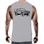 79 Series Dual Cab Ute Muscle Singlet Detailed With Black Logo