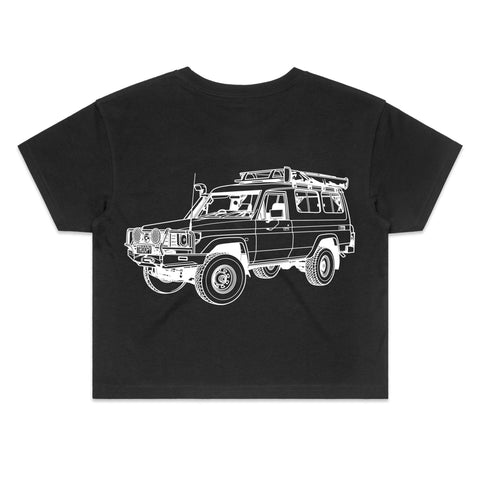 75 Series Troopy Women's Crop Tee Detailed with White Logo
