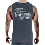78 Series Troopy Muscle Singlet Detailed - White Logo
