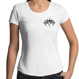 75 Series Hitop Troopy Women's Scoop Neck T-Shirt with a Black Logo