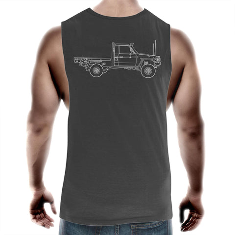 79 Series Cruiser Ute Muscle Singlet with White Logo