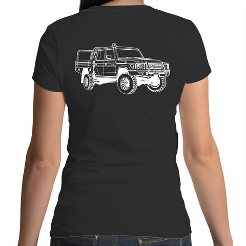 79 Series Dual Cab Ute Women's Scoop Neck Tee Detailed With White Logo