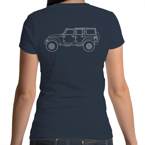 Jeep Wrangler Women's Scoop Neck Tee with White Logo