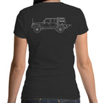 79 Series Dual Cab Ute Women's Scoop Neck Tee With White Logo