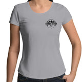 76 Series Women's Scoop Neck Tee Detailed with a Black Logo