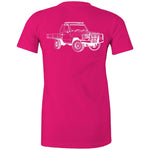 75 Series Cruiser Ute Women's Maple Tee Detailed with White Logo