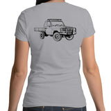 75 Series Cruiser Ute Women's Scoop Neck Tee Detailed with Black Logo