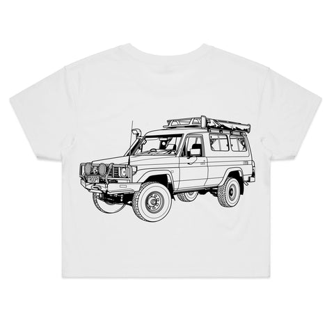 75 Series Troopy Women's Crop Tee Detailed with Black Logo