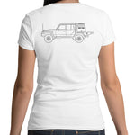 79 Series Dual Cab Ute Women's Scoop Neck Tee With Black Logo