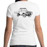 75 Series Cruiser Ute Women's Scoop Neck Tee Detailed with Black Logo