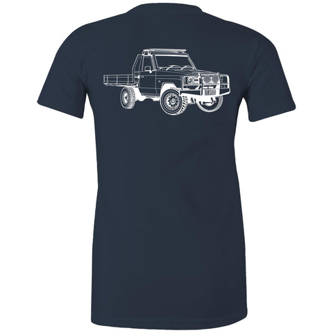 75 Series Cruiser Ute Women's Maple Tee Detailed with White Logo